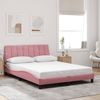 vidaXL Bettgestell mit LED ohne Matratze "Hanko" Rosa 140x200 cm Samt 3213786 Bild 4