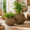 Natürliches 2-tlg. Korbset VERONA 55cm Kubu-Rattan Pflanzkorb Inlay Übertopf Bild 2