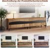 Merax 180cm Lowboard, TV-Ständer, TV-Schrank mit 4 Schränken, Wohnzimmerschrank mit 8 Stützbeinen, Holzfarbe + schwarz Bild 5