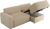 L-förmiges Ecksofa mit Armlehnen, Schlaffunktion und losen Kissen - BELLUNO - rechts - Beige Boucle Bild 5