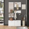 90*30*41.5cm Garderoben-Set 4-teilig mit Spiegel,2 Hutablage und Schuhschrank. Flur Garderobenständer Kleiderständer Set,Flurgarderoben Set,Kompaktgarderobe mit 6 Kleiderhaken,Weiß Bild 4