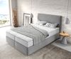 Boxspringbett Dream-Well 140x200 cm Mikrofaser Grau mit TFK Matratze und Visco Topper Bild 4