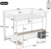 Merax Hochbett, Kinderbett, 140 x 200cm, Eisenrahmen, Schubladen, Ablagen für Gegenstände, Gitter zum Aufhängen von Gegenständen, Schreibtisch, Mit 7-farbiger LED-Leiste, USB-Anschluss, ohne Matratze, Weiß Bild 4