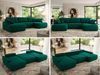 U-förmige Ecke, Ecksofa mit schlaffunktion und bettkasten, lose kissen, Wellenfeder, Big sofa XXL - CUBO U - Dunkelgrün Velours Bild 2