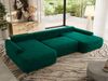 U-förmige Ecke, Ecksofa mit schlaffunktion und bettkasten, lose kissen, Wellenfeder, Big sofa XXL - CUBO U - Dunkelgrün Velours Bild 4