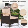 KOMFOTTEU Balkonset, aus PE-Rattan mit Kaffeetisch, aus Akazienholz Bild 3
