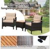 KOMFOTTEU Balkonset, aus PE-Rattan mit Kaffeetisch, aus Akazienholz Bild 2