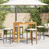vidaXL 5-tlg. Gartenbar-Set Braun Massivholz Akazie und Poly Rattan 3295282 Bild 3