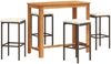 vidaXL 5-tlg. Gartenbar-Set Braun Massivholz Akazie und Poly Rattan 3295282 Bild 2
