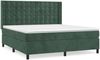 vidaXL Boxspringbett mit Matratze Dunkelgrün 160x200 cm Samt 3132930 Bild 2