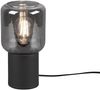 Mini LED Tischleuchte Schwarz Glasschirm Rauchfarbig, Höhe 24cm Bild 2