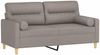 vidaXL 2-Sitzer-Sofa mit Zierkissen Taupe 140 cm Stoff 3200828 Bild 3