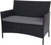 2-1-1 Poly-Rattan Garten-Garnitur Halden, Sitzgruppe Lounge-Set Sofa ~ anthrazit, Kissen anthrazit Bild 5