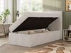 TILIO Jugendbett 90x200 mit Bettkasten - Boxspringbett mit 7-Zonen-Taschenfederkernmatratze, hohes Kopfteil, Einzelbett mit Stauraum - Beige Cordstoff - H3 - Rechts Bild 3