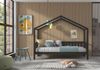 Hausbett Kapua 210x97x170 Kinderbett Massivholz Anthrazit Bild 3