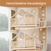 Merax Etagenbett 90x200/140x200 cm im Hausdesign (Jugendbett Doppelbett, 1-St), Massivholz Stockbett Kinderbett mit Stauraumtreppe Fenster Dach Zaun Bild 4
