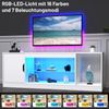 oyajia TV-Schrank Fernsehkommode, Lowboard TV Schrank,mit 16 Farben LED Beleuchtung (Lowboard TV Schrank, mit RGB-LED-Leuchten, 1 offenes Regalfach und Glasregal Fächern) TV Board Fernsehschrank 148cm, Fernsehtisch für 65 Zoll & kleinere TVs Bild 2