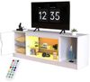 oyajia TV-Schrank Fernsehkommode, Lowboard TV Schrank,mit 16 Farben LED Beleuchtung (Lowboard TV Schrank, mit RGB-LED-Leuchten, 1 offenes Regalfach und Glasregal Fächern) TV Board Fernsehschrank 148cm, Fernsehtisch für 65 Zoll & kleinere TVs Bild 4