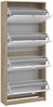 Dmora Schuhschrank Epidoto, Schuhregal, Mehrzweck-Eingangsgarderobe, Möbel für Schuhe, 70x24 h162 cm, Eicheund Glänzendes Weiß Bild 4