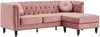 Vente-unique - TURNER Sofa SamtStoff Puderrosa - B 144 cm x H 78 cm x L 222 cm Bild 3