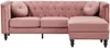 Vente-unique - TURNER Sofa SamtStoff Puderrosa - B 144 cm x H 78 cm x L 222 cm Bild 2