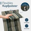 Beautissu Hochlehnerauflage Premium Hochlehner Auflage Kopfpolster Sun Sun-HL, 120x50cm, Grün, Mit Kopfpolster, rutschfest & robust – Befestigungsbänder, UV 5 Bild 4