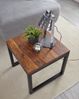 Beistelltisch 45 x 40 x 45 cm Sheesham Massivholz / Metall Wohnzimmertisch, Industrial Style Designer Holztisch, Tisch Wohnzimmer, Kleiner Couchtisch Massiv Bild 5