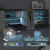 Mondeer Lowboard LED TV-Schrank, Breite 140cm mit 5 offenen Fächern und 1 Tür, Schwarz und Grau Bild 3