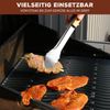 Grillbesteck 3er Set / Edelstahl mit Bambusgriffen / Zange Wender Fleischgabel Bild 4