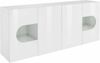 INOSIGN Sideboard Real,Vitrine,Kommode,Schrank, komplett hochglanz lackiert, mit 4 Türen davon 2 Glastüren, ohne Griff, Breite 200 Bild 2
