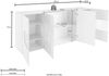 INOSIGN Sideboard Real,Vitrine,Kommode,Schrank, komplett hochglanz lackiert, mit 4 Türen davon 2 Glastüren, ohne Griff, Breite 200 Bild 3