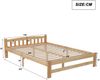 Merax Massivholzbett, Doppelbett Futonbett mit Kopfteil und Lattenrost 140x200cm, Natur Bild 5