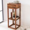 Beistelltisch MUMBAI Massivholz Sheesham Anstelltisch Telefontisch mit Schublade 35 x 35 x 90 cm Bild 2