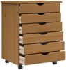 vidaXL Rollschrank mit Schubladen MOSS Honigbraun Massivholz Kiefer 355891 Bild 3