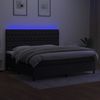 Boxspringbett mit Matratze & LED Stoff Schwarz 200x200 cm, Härtegrad: H2 [3135143] Bild 4