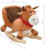 vidaXL Schaukeltier Pferd mit Rückenlehne Plüsch 60x32x50 cm Braun 80221 Bild 5