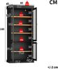 Merax Glasvitrine, (2-teiliges Set) Hochschrank, Standhochschrank mit integrierter LED-Stimmungsbeleuchtung, mit Kippschutz, Schwarz Bild 4