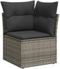 vidaXL 14-tlg. Garten-Sofagarnitur mit Kissen Grau Poly Rattan 3256291 Bild 3