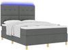 vidaXL LED Boxspringbett mit Kopfteil Dunkelgrau 160 x 200 cm Stoff 3343111 Bild 3