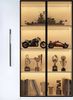 BlingBin Stauraumvitrine Multifunktionsschrank Glasvitrine (1-St, Bücherregal mit LED-Vitrine & seitlichem Auszugsschrank auf Rollen) Soft-Close-Scharniere, Warmgelbe Beleuchtung, 110,5×35×160 cm Bild 4