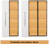 BlingBin Stauraumvitrine Multifunktionsschrank Glasvitrine (1-St, Bücherregal mit LED-Vitrine & seitlichem Auszugsschrank auf Rollen) Soft-Close-Scharniere, Warmgelbe Beleuchtung, 110,5×35×160 cm Bild 2