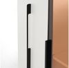BlingBin Stauraumvitrine Multifunktionsschrank Glasvitrine (1-St, Bücherregal mit LED-Vitrine & seitlichem Auszugsschrank auf Rollen) Soft-Close-Scharniere, Warmgelbe Beleuchtung, 110,5×35×160 cm Bild 3