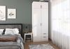 Rauch Möbel Lagoa, Kleiderschrank, Garderobe für Schlafzimmer, Kinderzimmer, Jugendzimmer 4-türig, 2 Schubladen, Farbe Weiß, Breite 91 Bild 2