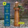 Hoberg Dekosäule LED Pflanzsäule im Leuchtturm Design in Rost-Optik, Mit LED-Beleuchtung, 6h Timer, Plattform individuell bepflanzbar Bild 2