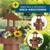 Hoberg Dekosäule LED Pflanzsäule im Leuchtturm Design in Rost-Optik, Mit LED-Beleuchtung, 6h Timer, Plattform individuell bepflanzbar Bild 3