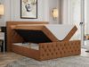Mks Möbel 'Gold-9' Boxspringbett mit Bettkasten und LED-Beleuchtung, 180x200 cm, Orange, Stoff, Mittelfest (H3) Bild 2