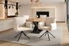 Esszimmerstuhl 4er-Set, Samt mit 360°-Drehfunktion & Armlehnen, 88x60x60, Beige Bild 5