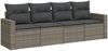 vidaXL 4-tlg. Garten-Sofagarnitur mit Kissen Grau Poly Rattan 3218670 Bild 2