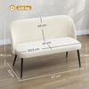 Sofa 2‑Sitzer 127x63x84.5 cm, Beige, Metall- und Holzrahmen, samtartiger Stoff Bild 2