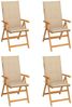 vidaXL Gartenstühle 4 Stk. mit Beigen Kissen Massivholz Teak 3065533 Bild 1